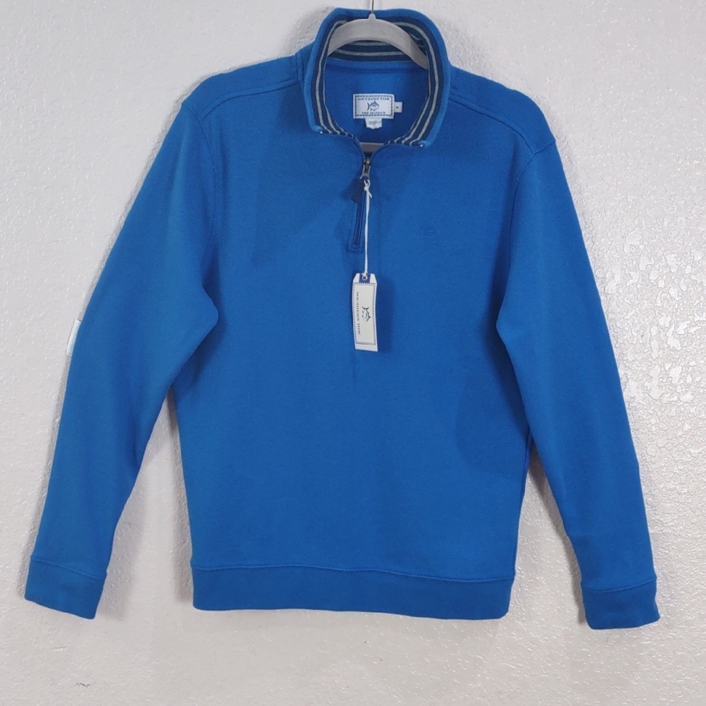 Southern Tide, Size M,Men's Blue Quarter-Zip Sweater